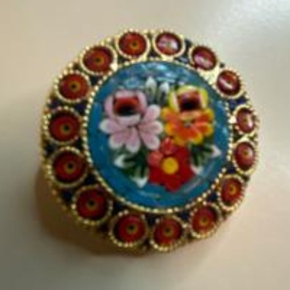 Micro Mosaic Flowers Pin - Picture 2 of 6